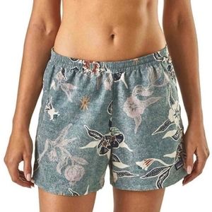Patagonia Women's Baggies Short Floral Print in Cadet Blue Size Large